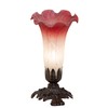 Meyda 8" High Pink Pond Lily Victorian Mini Lamp