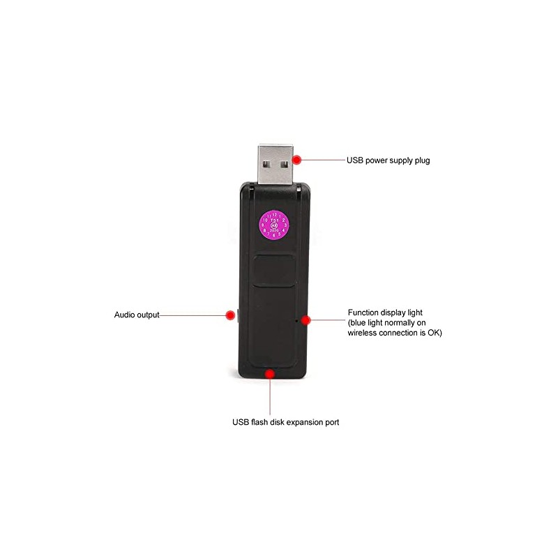 fasient1 V16U Universal Wireless Microphone, 2 in 1 USB VHF