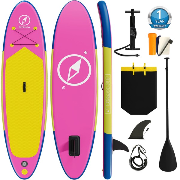 Bifanuo Inflatable Stand Up Paddle Board with SUP Accessories and