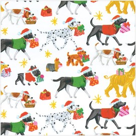 Caspari Christmas Delivery Gift Wrapping Paper in White High-Gloss - 30" x 8' Roll