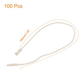 MECCANIXITY Polyester Rope Hang Tag String Snap Lock Pins Loop Price Tag, Fastener Plastic Tags Ties 190mm/7.48 Inch Length,1mm/0.04 Inch Dia,Pack of 100,Beige