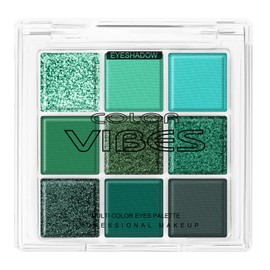 BUTBU Professional Makeup Eyeshadow Palette, with 9 Colours, Eyeshadow Palette, Matte and Shimmering, Make-Up Palette, Eyeshadow Green, Highly Pigmented Eyeshadow Palette, for Holiday and Everyday Use