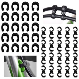 Dokeno Pack of 40 Bicycle Brake Cable Clamp Brake Cable Clip Bicycle Frame S Buckle C Buckle Fasteners Bicycle Cable Clip Brake Cable Buckle Clips for Bicycle Brake Cable Shift Cable Rope, Black