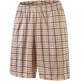 Toyoocl Plaid Shorts Mens with Pockets 8'' Strong Elasticity for Beach Board and Swimming Trunks Pajama Yellow XL