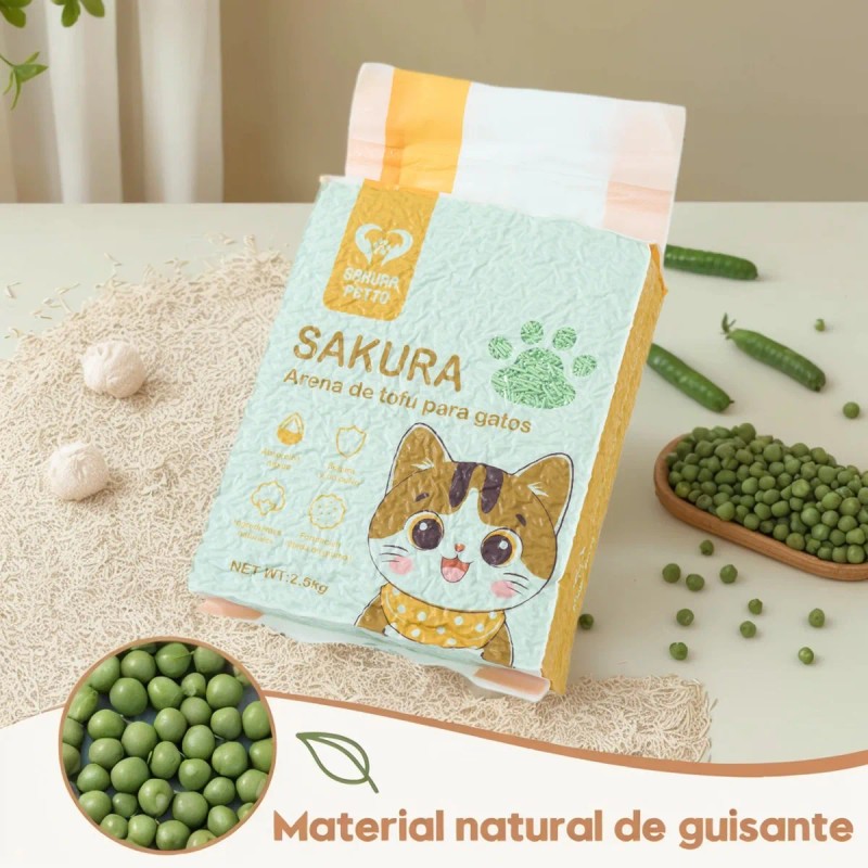 3pcs Tofu Arena Para Gatos 6 Litros Te Verde