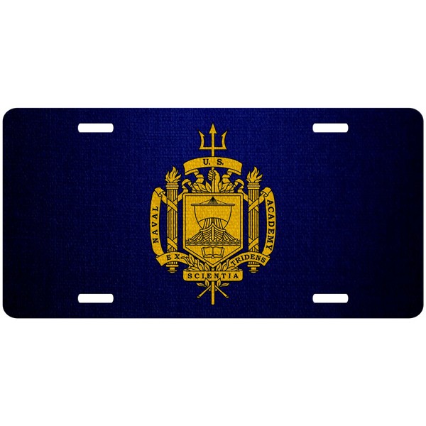 Premium Aluminum License Plate - U.S. Naval Academy (USNA), Insignia