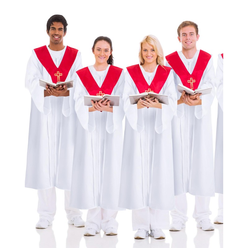 Toulite 3 Pcs Christmas Unisex Matte Choir Robes for Church