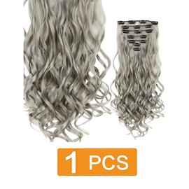 prinfantasy Long Curly Wig Silver Grey Wig Long Curly Wigs for Women Heat Resistant Synthetic Wig Natural Curly Wig for Daily Life Party Cosplay Wig, MW097