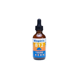Vitamina B12 Líquida Sublingual Bioganic | Suplemento Alimenticio Sabor Naranja Mandarina | Presentación Individual 60 ml | 240 Porciones en envase de 60 ml | Apta para Veganos