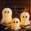 Geelin 3 Pcs Woven Ghost Decor with LED String Lights