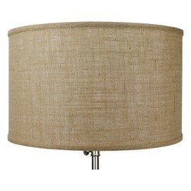 FenchelShades.com 18" Top Diameter x 18" Bottom Diameter 11" Height Cylinder Drum Lampshade USA Made (Burlap Natural)