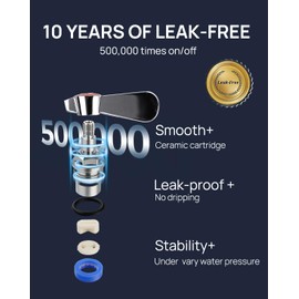 Sepaitek Leak-Free Commercial Kitchen Sink Faucet 4 inch Center 2 Hole, Commercial Hand Wash Sink Faucet 10" Spread Spout Deck Mount, Laundry Tub Utility Sink Bar, Brass