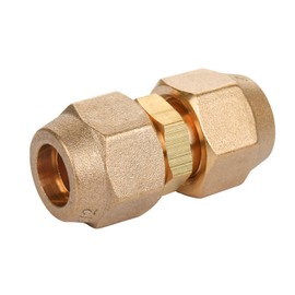 Copper Pipe Extension Joint Connectors - 1/2" Flare Male x 1/2" Male Flare - Brass Compression Tube Fitting with Flare Nuts for Air Conditioning Pipe (1 Pack)