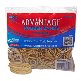 Alliance Rubber 00721 Advantage Rubber Bands Size #32, 1/2 lb Bag Contains Approx. 350 Bands (3" x 1/8", Natural Crepe)