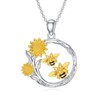 S925 Sterling Silver Bee Necklace for Women Cute Bee and