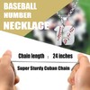 SKQIR Number Necklace for Men Baseball Silver Baseball Jersey Number