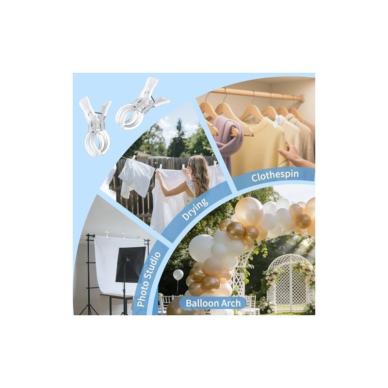 PUGPIU 10 Pack Balloon Arch Clips for Backdrop | Plastic
