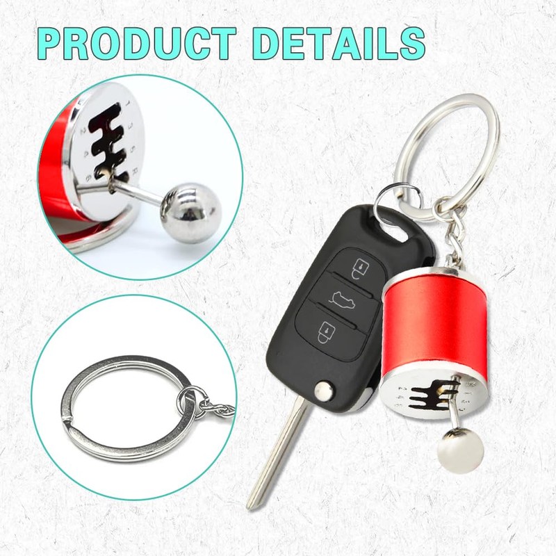 Jsorum Six Speed Manual Transmission Gear Shift Fidget Toy Keychain,