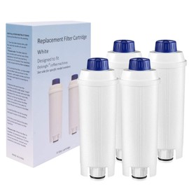 4 Pack Water Filter Replacement for DeLonghi Filter DLSC002 ECAM 22.110,Esam,ETAM, DLS C002,SER3017,5513292811,EC680,EC800