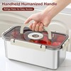 Stainless Steel Bread Box with Handle - a sealed bread