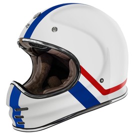 TORC Unisex-Adult T3 Retro Classic Full-Face Motorcycle Helmet, Gloss White Allegiance, Medium