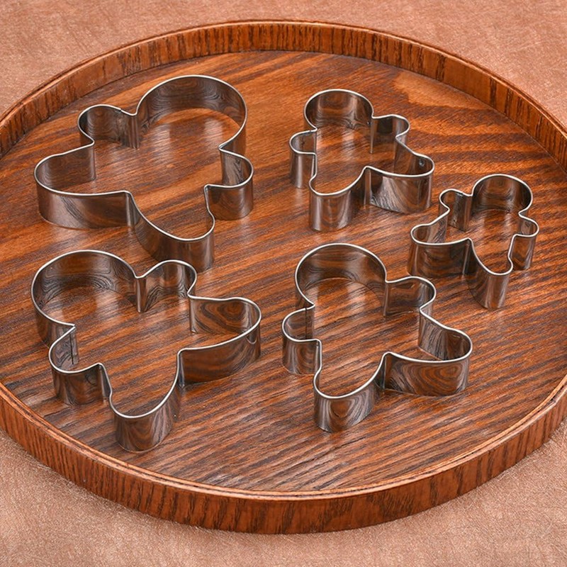 Gingerbread Man Cookier Cutters 5-Piece Happy Gingerbread Man Cookie Cutter
