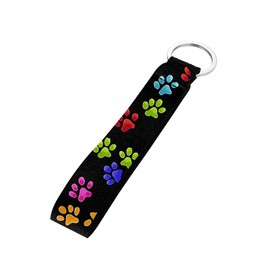 Micandle Colorful Dog Paws Wrist Lanyard Key Chains for Women Wristlet, Short Lanyard Keychain Holder Fob for Car Keys Fashion Wrists