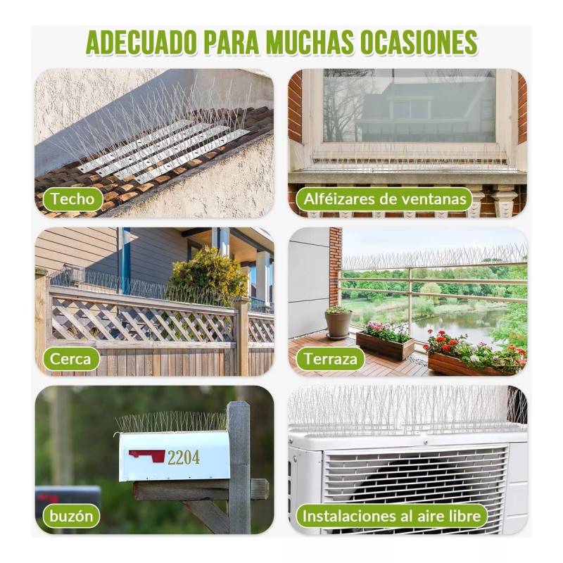 HomeChi 12 Pcs Púas Antipalomas Y Aves Caja Con Lineales