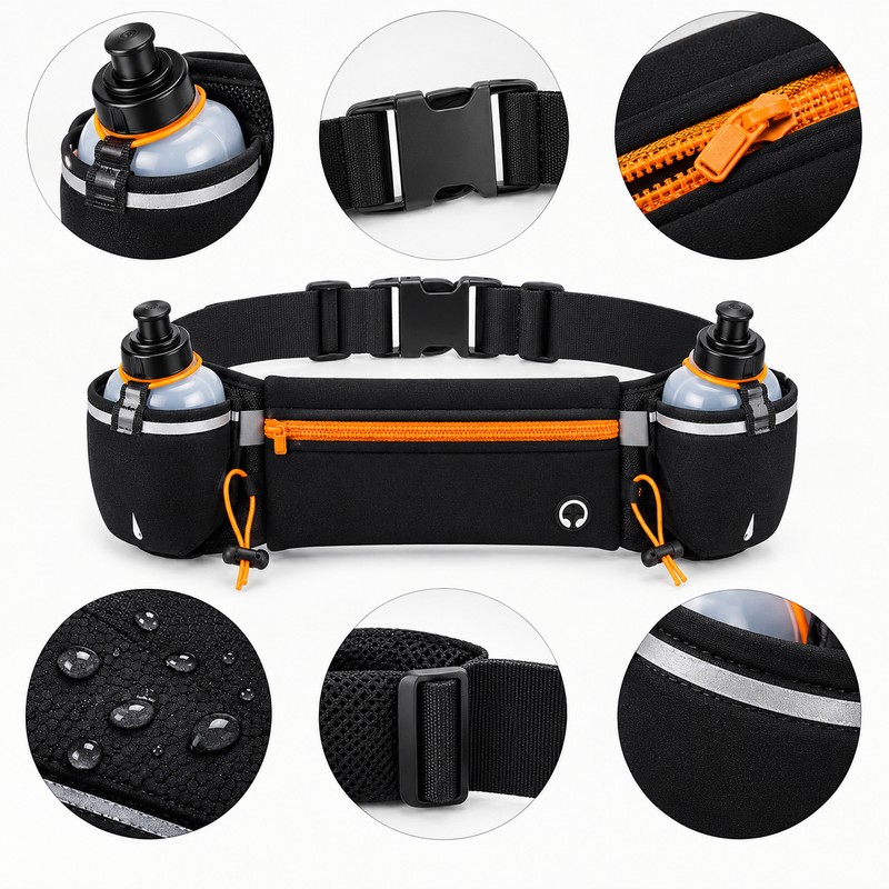 Running Hydration Belt for Men & Women – Dual 200mL