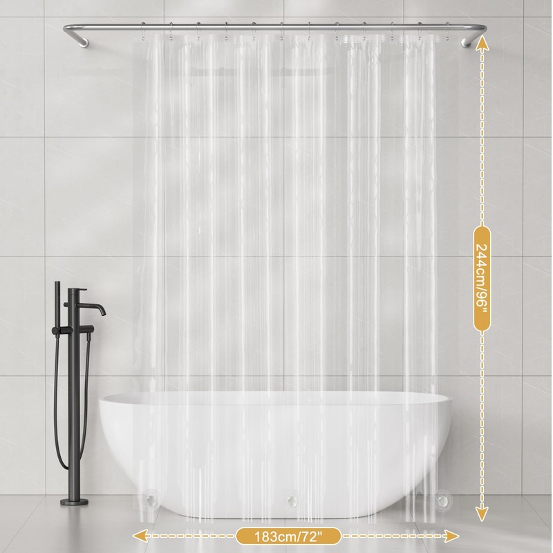AmazerBath Shower Curtain Liner 2 Pack, 72 x 96 Inches