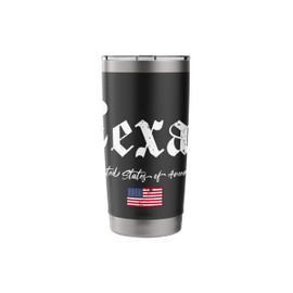 Texas Logo Gothic with the american Flag Stainless Steel Insulated Tumbler