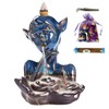 Blue Glaze Elf and Black Rose Ceramic Ornament, Backflow Incense