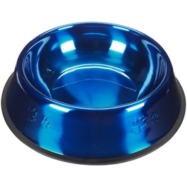 Platinum Pets Non-Tip Stainless Steel Dog Bowl, 80 Oz, Sapphire Blue, X-Large
