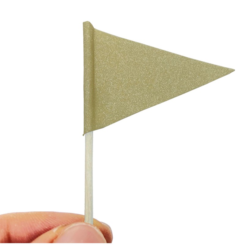 GentleGirl 100 Pcs Solid Blank Toothpick Flags Small Mini Plain