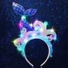 DRESBE Light Up Mermaid Headband LED Ocean Wave Headbands Glow