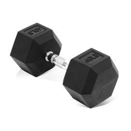 Fitvids Hex Dumbbells Rubber Coated Hand Weights for Exercises and Fitness, Single