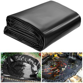ALDMIO 15x20 ft Pond Liner, HDPE Thickness Fish Pond Liners for Outdoor Ponds, Pond Liner for Waterfall, Fish or Koi Pond, Streams Fountains