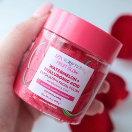 SPAscriptions Fruit Glow Watermelon + Hyaluronic Acid Exfoliating Facial Polish Gentle Moisture Skincare Smooth Daily Exfoliate Comfort Skin Repair