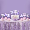 JOYMEMO 36Pcs Purple Floral Quinceanera 15th Birthday Cupcake Toppers, Mis