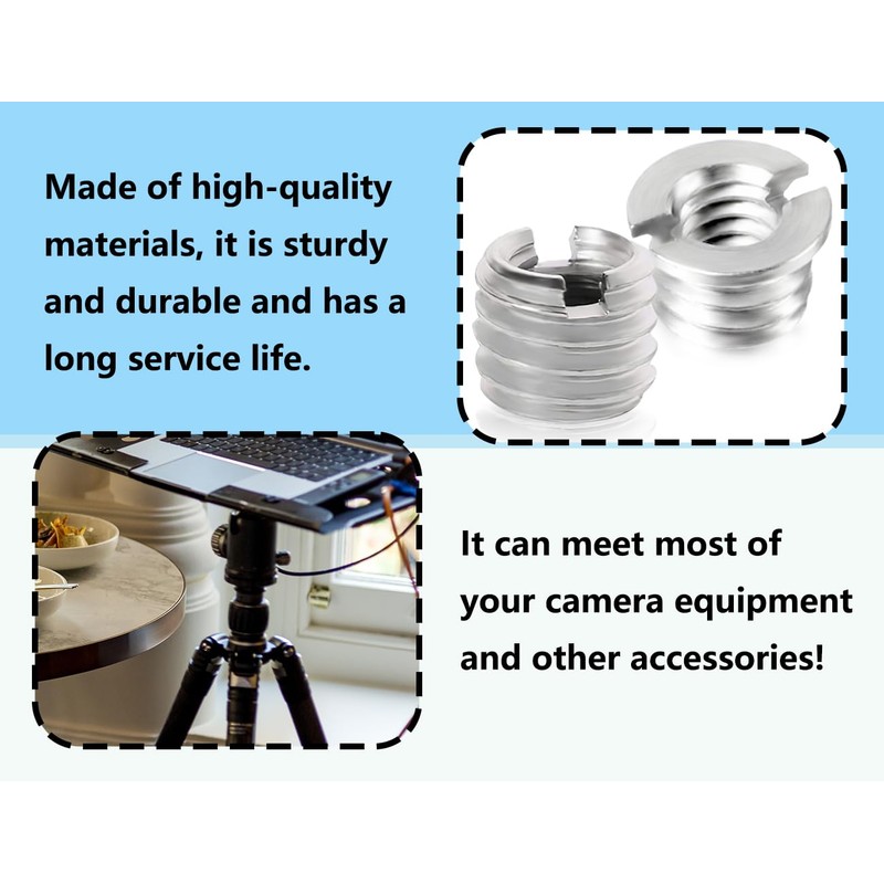 Lhbwhiz Pack of 10 "1/4" to 3/8" Convert Screw Adapters,