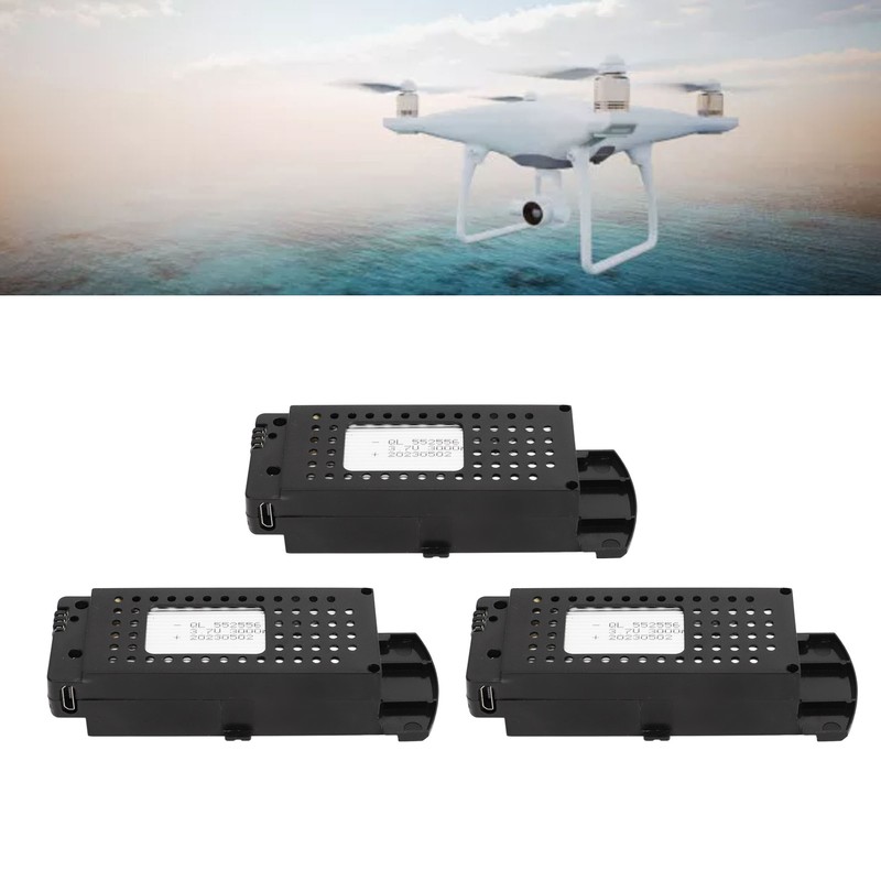 3 Pcs Lithium Battery for Remote Control Aircraft 3000mAh RC