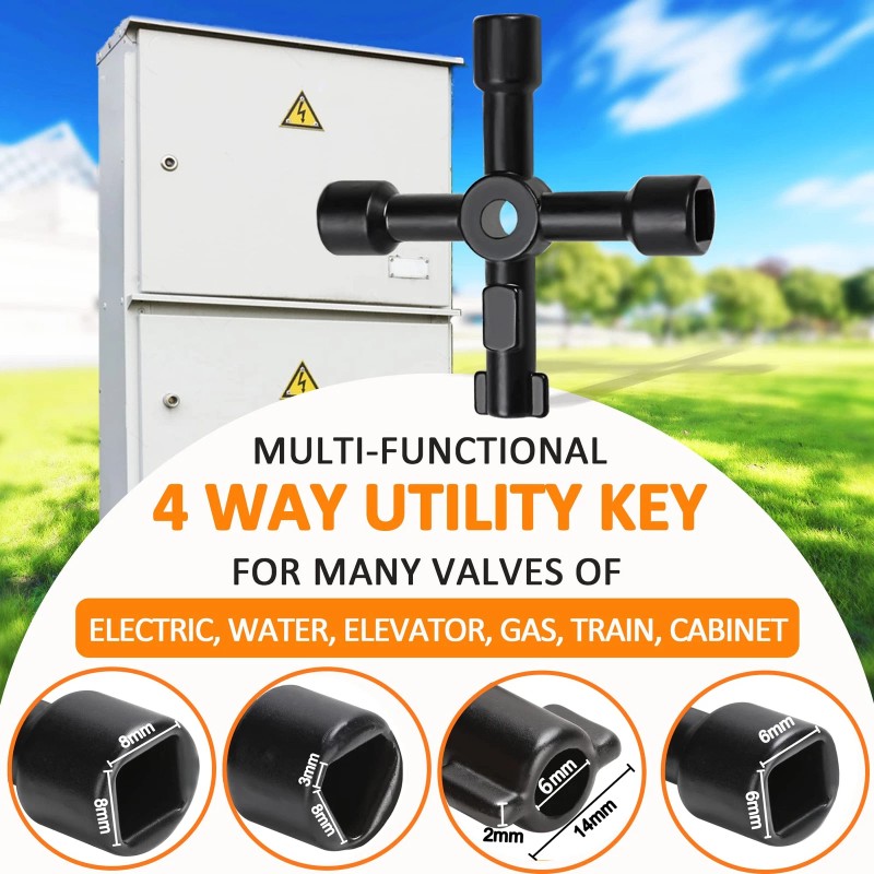 Winisok 37 Inch Water Meter Key Adjustable Length With 4way