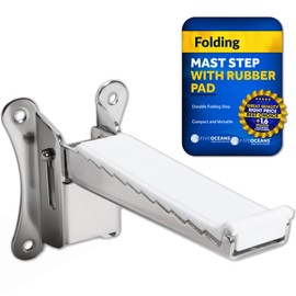 Five Oceans Folding Step, Folding Mast Step - Stainless Steel with Rubber Pad for Secure and Safe Access, 4-1/4 Inch (108mm) Step Length - Ideal for Marine Use - FO4800