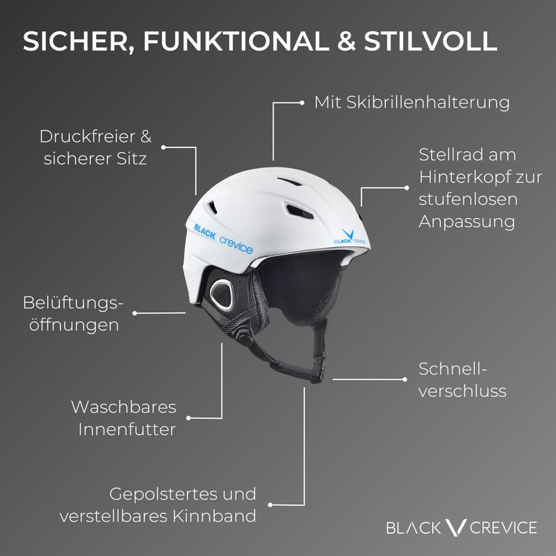 Black Crevice Kitzbühel Ski Helmet, 9, 5 Sizes, BCR143764 (Black/Yellow,