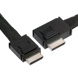 CY Cable Left Angled 90 Degree OcuLink PCIe 4.0 PCI-Express SFF-8611 4i to SFF-8611 Data Active Cable for eGPU SSD (50cm)