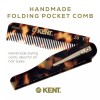 Kent 20T Handmade Folding Pocket Comb for Men, Fine Tooth