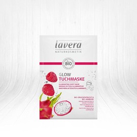 lavera Glow Cloth Mask Organic Dragon Fruit & Organic Raspberry Naturally Beautiful Complexion Moisture Natural Cosmetics Vegan Organic Ingredients Natural & Innovative Face Care Mask Pack of 1
