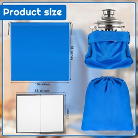 4 Pcs Silver Storage Bags Anti Tarnish 18 x 18 Inch Blue Silverware Bags with 2 Pcs Silver Polishing Cloth Fabric Silverware Protection for Jewelry, Flatware, Tray