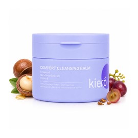 KIERO Bálsamo Desmaquillante Facial Comfort Cleansing Balm 80 g  Aceites de uva y macadamia, vitamina E, textura sedosa, vegano, todo tipo de piel,...