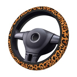 Animal Leopard Print Cheetah Steering Wheel Cover, Non-Slip Breathable Neoprene Steering Wheel Covers, Women Car Accessories Universal 15 Inch Fit Auto, Suvs, Truck